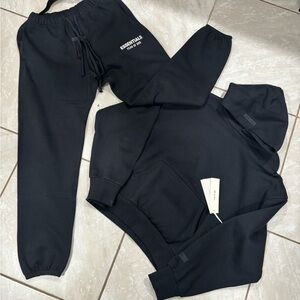Essentials Jet Black Hoodie and Joggers
